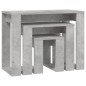 vidaXL Mesas apilables 3 piezas madera contrachapada gris hormigón vidaXL Mesas apilables 3 piezas madera contrachapada gris hormigón