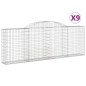 vidaXL Cestas de gaviones 9 uds forma de arco hierro 300x30x100/120 cm vidaXL Cestas de gaviones 9 uds forma de arco hierro 300x30x100/120 cm
