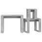 vidaXL Mesas apilables 3 piezas madera contrachapada gris hormigón vidaXL Mesas apilables 3 piezas madera contrachapada gris hormigón