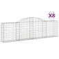 vidaXL Cestas de gaviones 8 uds forma de arco hierro 300x30x80/100 cm vidaXL Cestas de gaviones 8 uds forma de arco hierro 300x30x80/100 cm