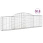vidaXL Cestas de gaviones 13 uds forma de arco hierro 300x30x80/100 cm