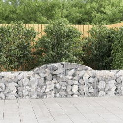 vidaXL Cestas de gaviones 8 uds forma de arco hierro 300x30x60/80 cm