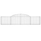 vidaXL Cestas de gaviones 8 uds forma de arco hierro 300x30x60/80 cm