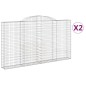 vidaXL Cestas de gaviones 2 uds forma de arco hierro 300x30x160/180 cm vidaXL Cestas de gaviones 2 uds forma de arco hierro 300x30x160/180 cm