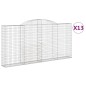 vidaXL Cestas gaviones 13 uds forma de arco hierro 300x30x140/160 cm vidaXL Cestas gaviones 13 uds forma de arco hierro 300x30x140/160 cm