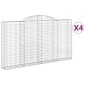 vidaXL Cestas de gaviones 4 uds forma de arco hierro 300x30x160/180 cm vidaXL Cestas de gaviones 4 uds forma de arco hierro 300x30x160/180 cm
