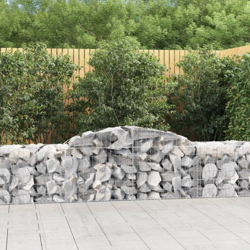 vidaXL Cestas gaviones 2 uds forma de arco hierro 300x50x60/80 cm vidaXL Cestas gaviones 2 uds forma de arco hierro 300x50x60/80 cm