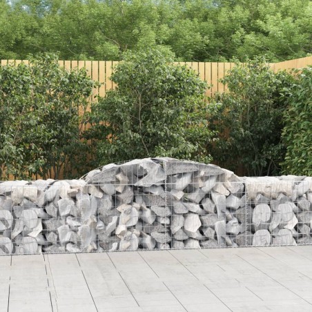 vidaXL Cestas gaviones 2 uds forma de arco hierro 300x50x60/80 cm