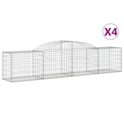 vidaXL Cestas de gaviones 4 uds forma de arco hierro 300x50x60/80 cm