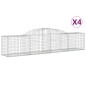 vidaXL Cestas de gaviones 4 uds forma de arco hierro 300x50x60/80 cm