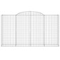 vidaXL Cestas gaviones 2 uds forma de arco hierro 300x50x160/180 cm