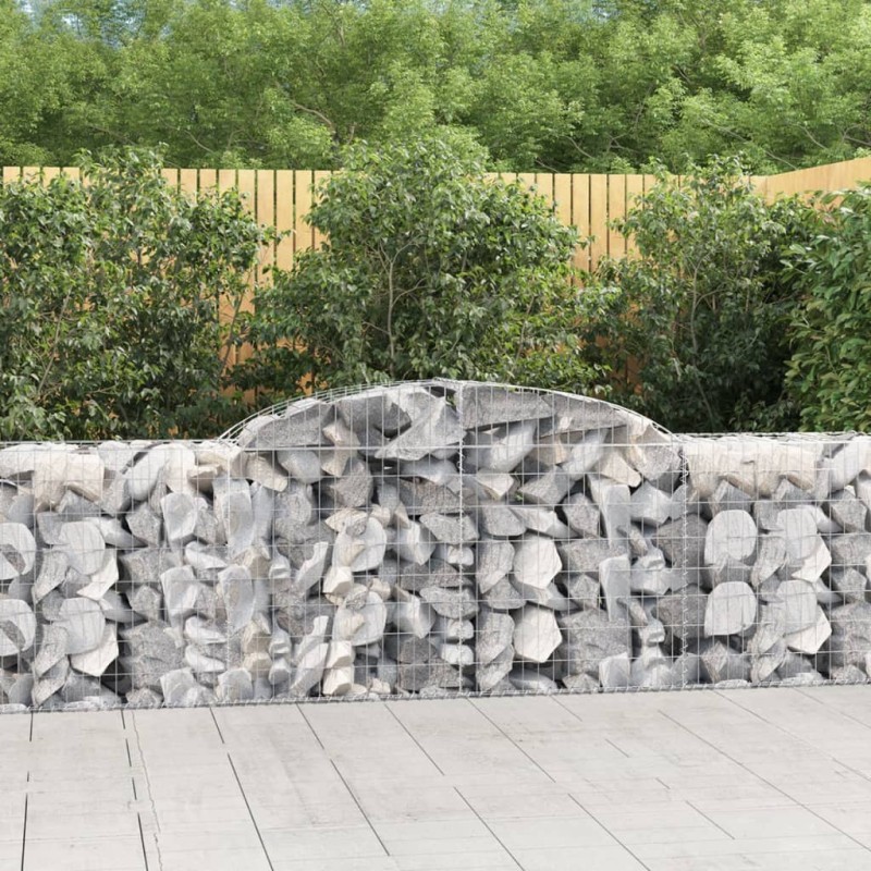 vidaXL Cestas de gaviones 30 uds forma de arco hierro 300x50x80/100 cm vidaXL Cestas de gaviones 30 uds forma de arco hierro 300x50x80/100 cm