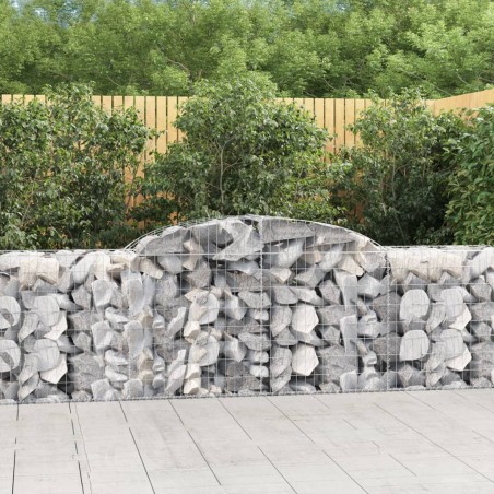 vidaXL Cestas de gaviones 30 uds forma de arco hierro 300x50x80/100 cm