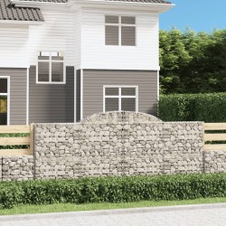 vidaXL Cestas gaviones 12 uds forma de arco hierro 300x50x120/140 cm