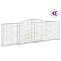 vidaXL Cestas de gaviones 8 uds forma de arco hierro 400x30x120/140 cm vidaXL Cestas de gaviones 8 uds forma de arco hierro 400x30x120/140 cm