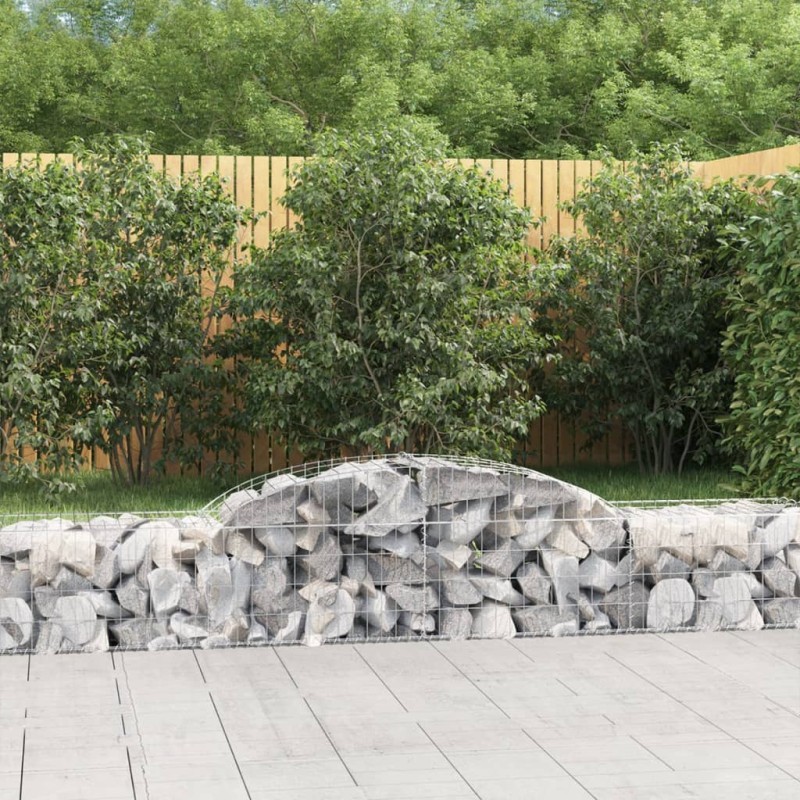 vidaXL Cestas de gaviones 7 uds forma de arco hierro 300x50x40/60 cm vidaXL Cestas de gaviones 7 uds forma de arco hierro 300x50x40/60 cm