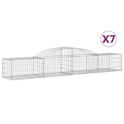 vidaXL Cestas de gaviones 7 uds forma de arco hierro 300x50x40/60 cm