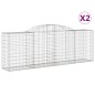 vidaXL Cestas de gaviones 2 uds forma de arco hierro 300x50x100/120 cm vidaXL Cestas de gaviones 2 uds forma de arco hierro 300x50x100/120 cm