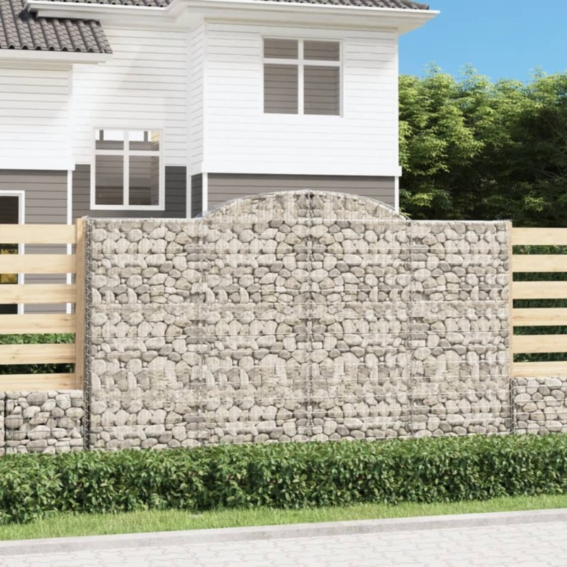 vidaXL Cestas de gaviones 5 uds forma de arco hierro 300x50x180/200 cm vidaXL Cestas de gaviones 5 uds forma de arco hierro 300x50x180/200 cm