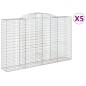 vidaXL Cestas de gaviones 5 uds forma de arco hierro 300x50x180/200 cm vidaXL Cestas de gaviones 5 uds forma de arco hierro 300x50x180/200 cm