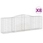 vidaXL Cestas de gaviones 8 uds forma de arco hierro 400x50x120/140 cm vidaXL Cestas de gaviones 8 uds forma de arco hierro 400x50x120/140 cm