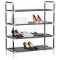 vidaXL Zapatero con 4 estantes de metal y textil no tejido negro vidaXL Zapatero con 4 estantes de metal y textil no tejido negro
