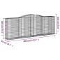 vidaXL Cestas gaviones 9 uds forma de arco hierro 400x50x140/160 cm