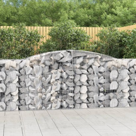 vidaXL Cestas de gaviones 2 uds forma de arco hierro 400x50x100/120 cm