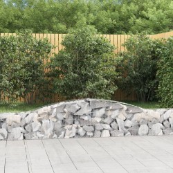 vidaXL Cestas de gaviones 7 uds forma de arco hierro 400x30x40/60 cm