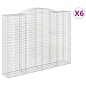 vidaXL Cestas de gaviones 6 uds forma de arco hierro 300x50x220/240 cm