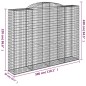 vidaXL Cestas de gaviones 6 uds forma de arco hierro 300x50x220/240 cm