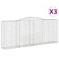 vidaXL Cestas de gaviones 3 uds forma de arco hierro 400x50x160/180 cm vidaXL Cestas de gaviones 3 uds forma de arco hierro 400x50x160/180 cm