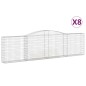 vidaXL Cestas de gaviones 8 uds forma de arco hierro 400x30x100/120 cm