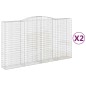 vidaXL Cestas de gaviones 2 uds forma de arco hierro 400x50x220/240 cm