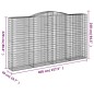 vidaXL Cestas de gaviones 2 uds forma de arco hierro 400x50x220/240 cm