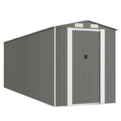 vidaXL Cobertizo de jardín acero galvanizado gris claro 192x606x223 cm