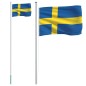 vidaXL Mástil y bandera de Suecia aluminio 6,23 m vidaXL Mástil y bandera de Suecia aluminio 6,23 m