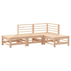 vidaXL Juego de muebles de jardín 4 piezas madera maciza de pino