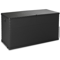vidaXL Caja de almacenamiento de jardín marrón ratán PP 120x56x63 cm