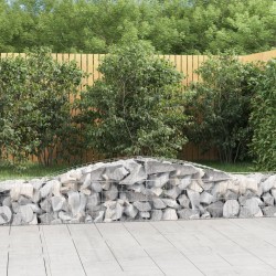 vidaXL Cestas de gaviones 8 uds forma de arco hierro 400x50x40/60 cm