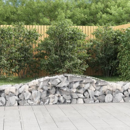 vidaXL Cestas de gaviones 8 uds forma de arco hierro 400x50x40/60 cm