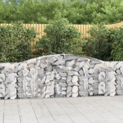 vidaXL Cestas de gaviones 2 uds forma de arco hierro 400x30x80/100 cm