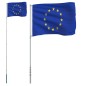 vidaXL Mástil y bandera de Europa aluminio 5,55 m vidaXL Mástil y bandera de Europa aluminio 5,55 m