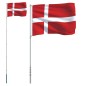 vidaXL Mástil y bandera de Dinamarca aluminio 5,55 m vidaXL Mástil y bandera de Dinamarca aluminio 5,55 m