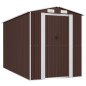 vidaXL Cobertizo jardín acero galvanizado marrón oscuro 192x357x223 cm vidaXL Cobertizo jardín acero galvanizado marrón oscuro 192x357x223 cm
