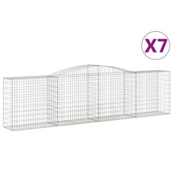 vidaXL Cestas de gaviones 7 uds forma de arco hierro 400x50x100/120 cm