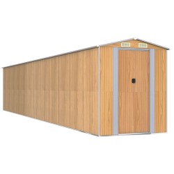 vidaXL Cobertizo jardín acero galvanizado marrón claro 192x1021x223 cm