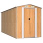 vidaXL Cobertizo jardín acero galvanizado marrón claro 192x440x223 cm vidaXL Cobertizo jardín acero galvanizado marrón claro 192x440x223 cm