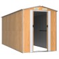 vidaXL Cobertizo jardín acero galvanizado marrón claro 192x440x223 cm vidaXL Cobertizo jardín acero galvanizado marrón claro 192x440x223 cm
