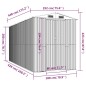 vidaXL Cobertizo jardín acero galvanizado marrón claro 192x440x223 cm vidaXL Cobertizo jardín acero galvanizado marrón claro 192x440x223 cm